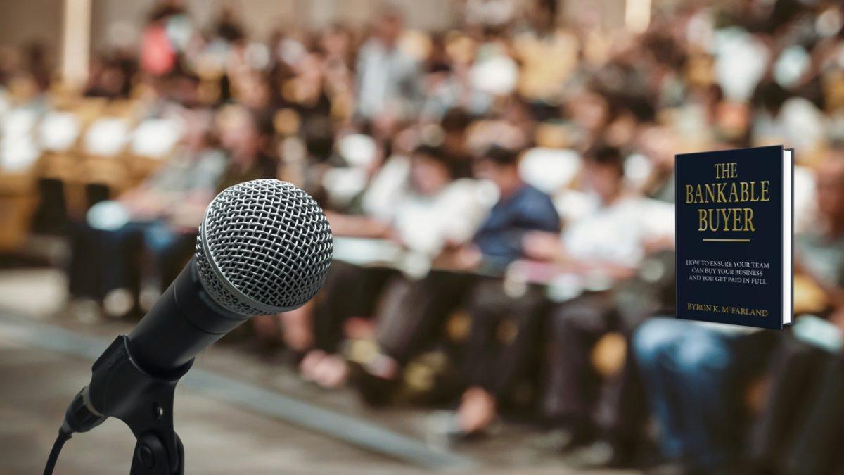 Microphone at a speaking event